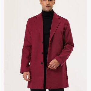 Lars Amadeus Men's Slim Fit Winter Single Breasted Overcoat